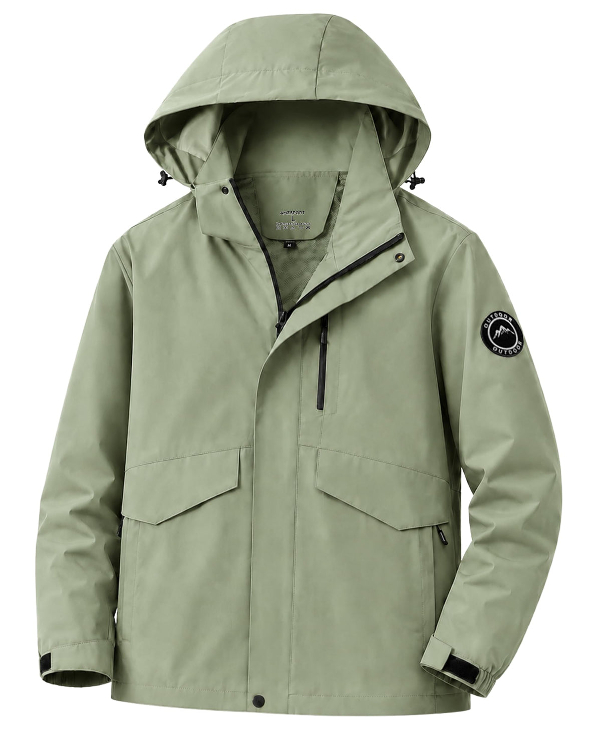 AMZSPORT Men's Hooded Rain Jacket