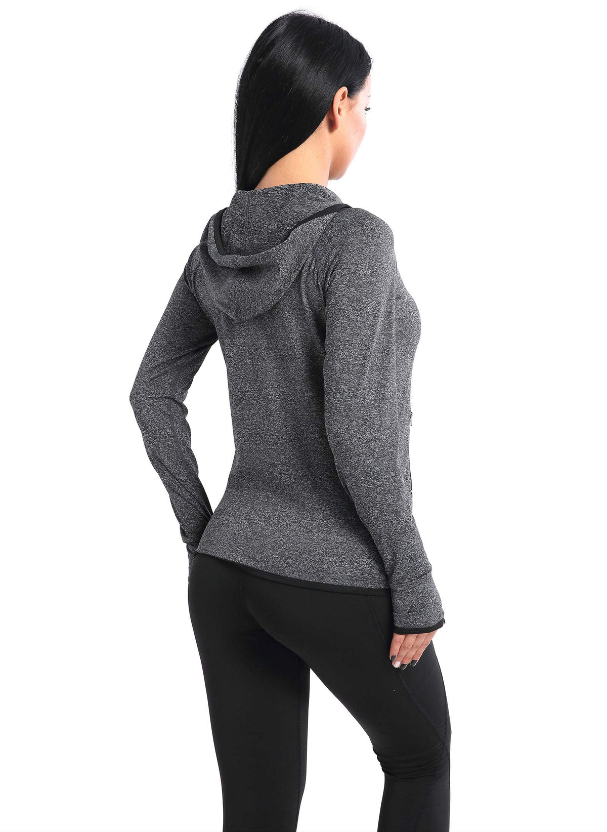 AMZSPORT Women's Running Jacket Long Sleeve Sports Zip-Up