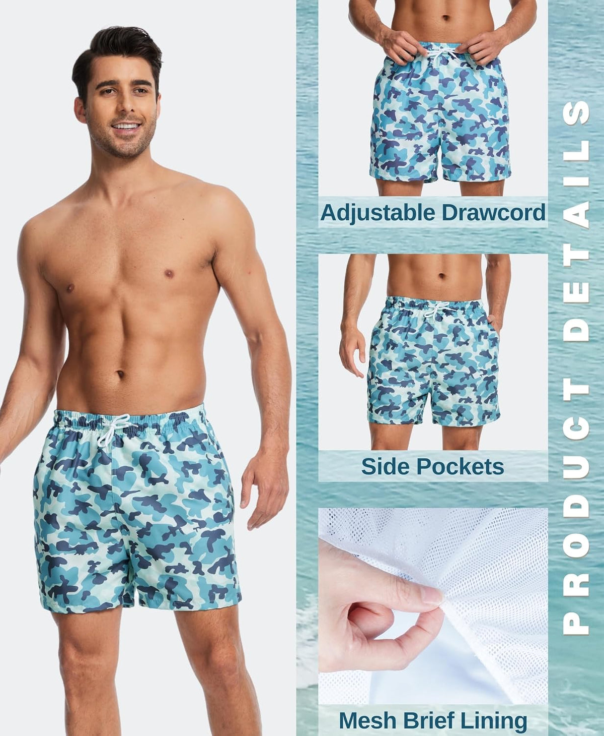 AMZSPORT Men's Swim Trunks