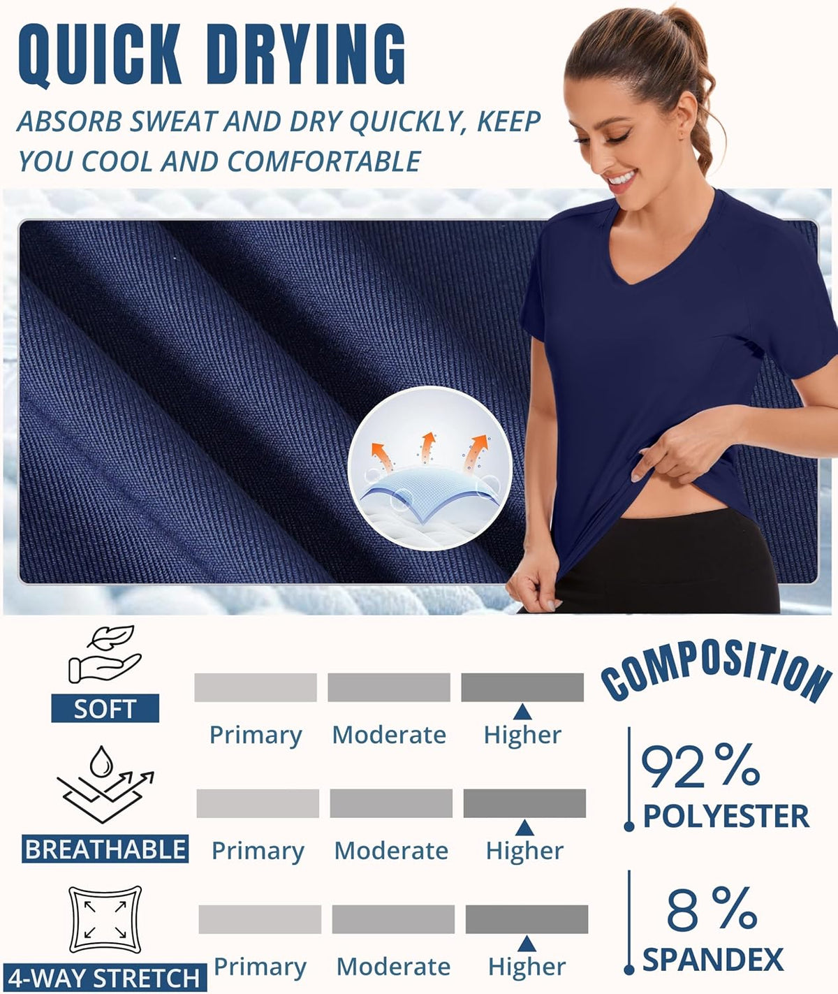 AMZSPORT Women's Short Sleeve Sport T-Shirt Breathable Running Top