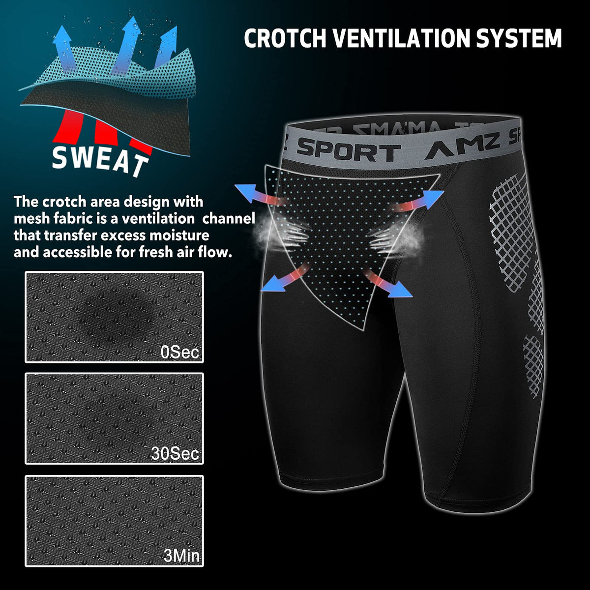 AMZSPORT Men's Breathable Compression Shorts