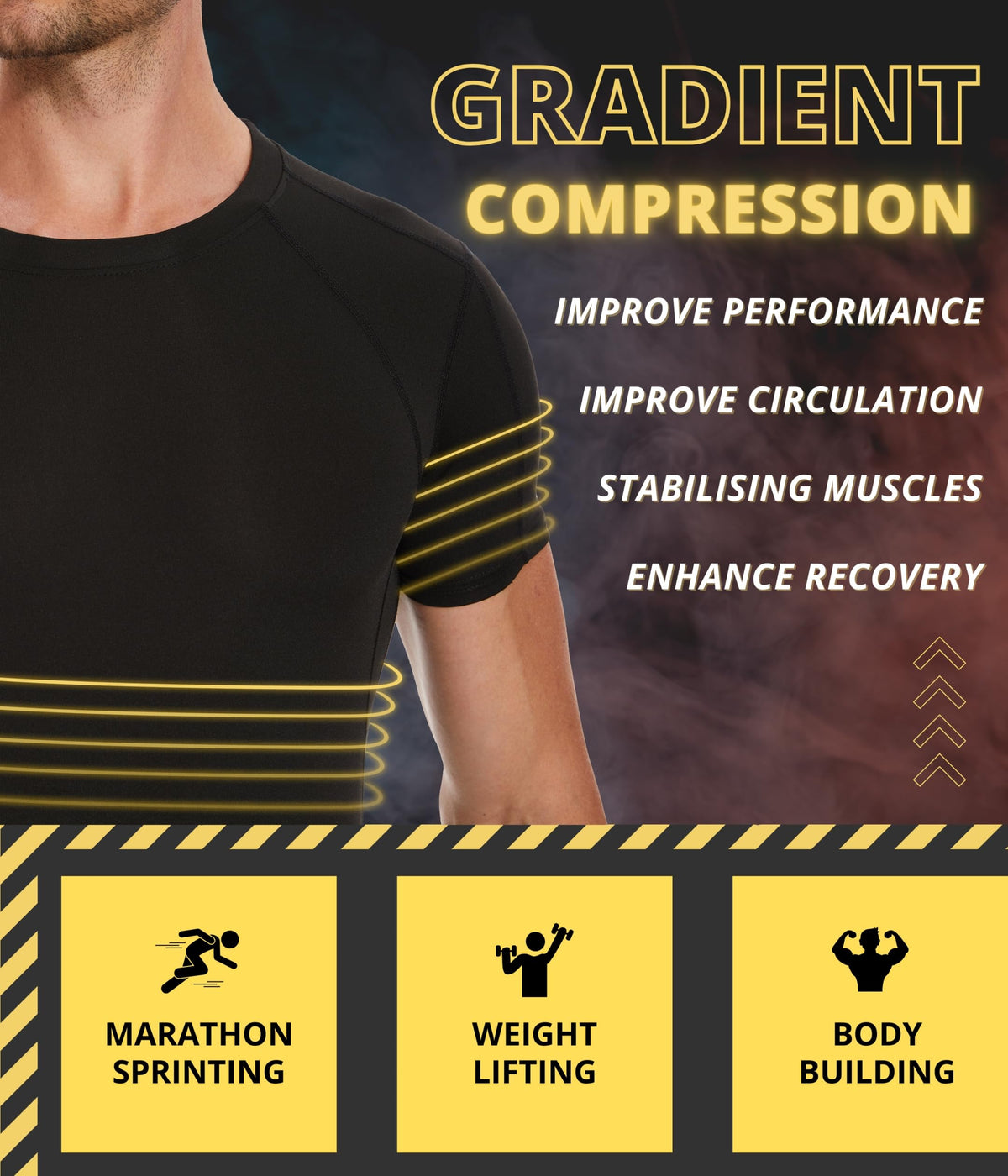 AMZSPORT Men's Compression Shirt, Sports, Quick-Dry, Base Layer Top