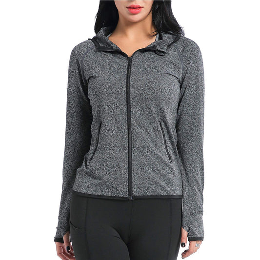 AMZSPORT Women's Running Jacket Long Sleeve Sports Zip-Up