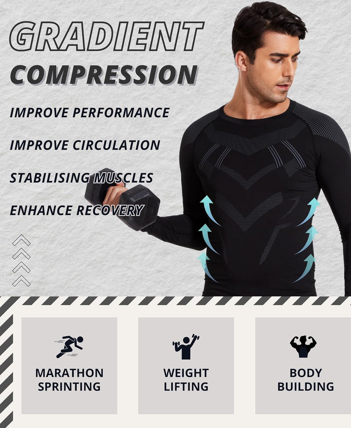 AMZSPORT Men's Long Sleeve Compression Shirt