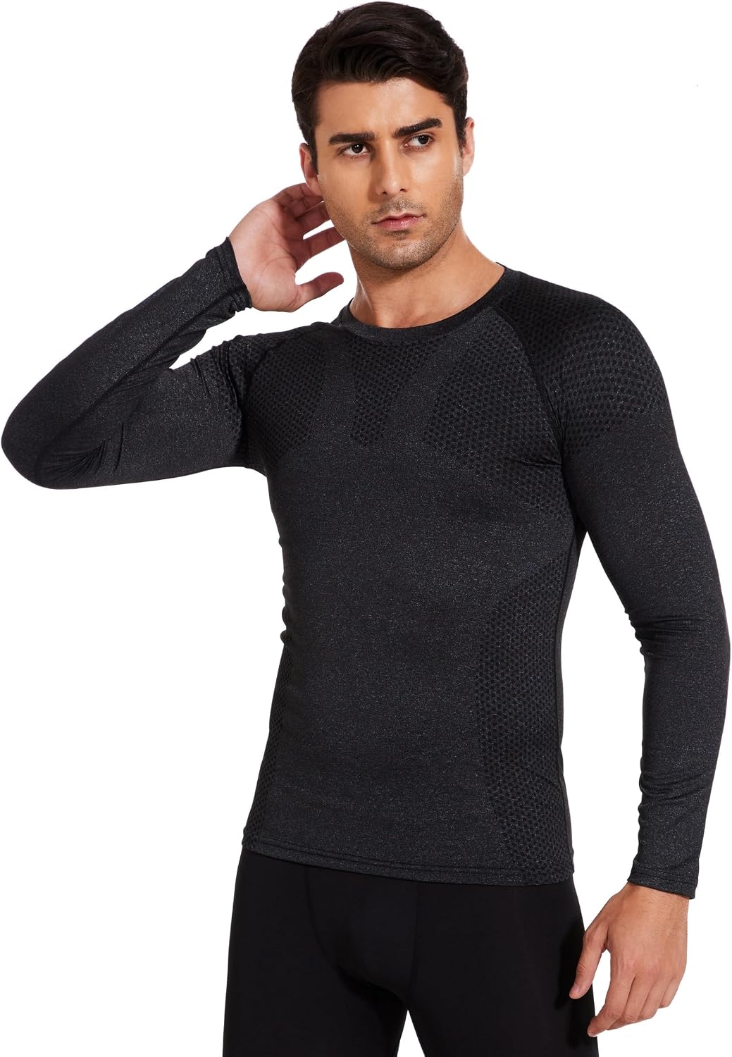 AMZSPORT Men's Long Sleeve Compression Shirt