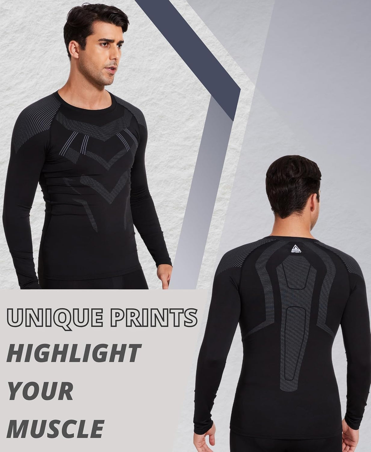 AMZSPORT Men's Long Sleeve Compression Shirt