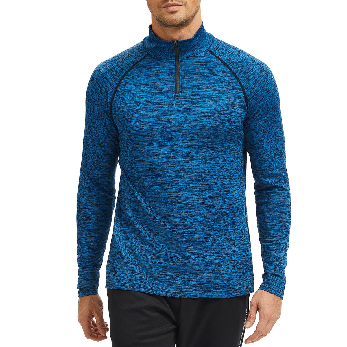 AMZSPORT Men's 1/4 Zip Long Sleeve Running & Training Shirt