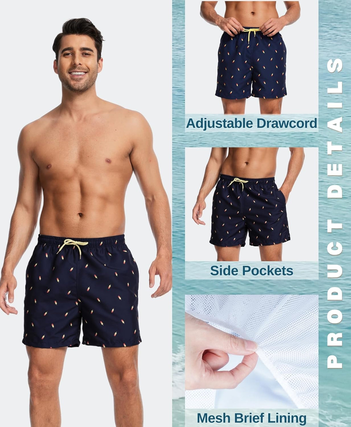 AMZSPORT Men's Swim Trunks