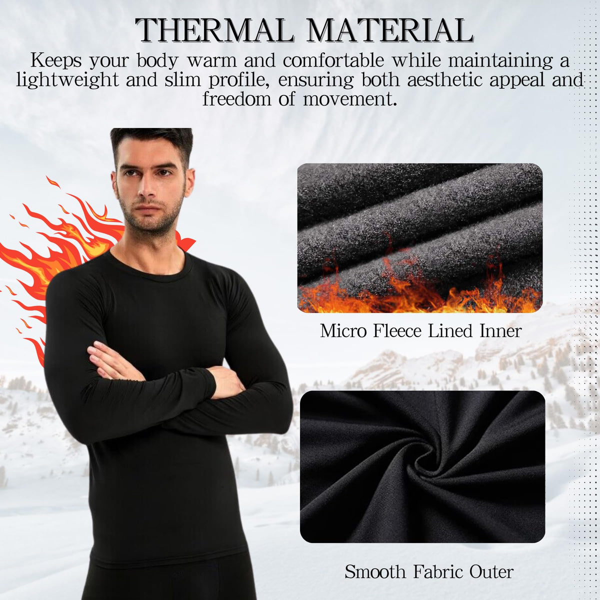 AMZSPORT Men's Long Sleeve Compression Shirt, Quick-Dry