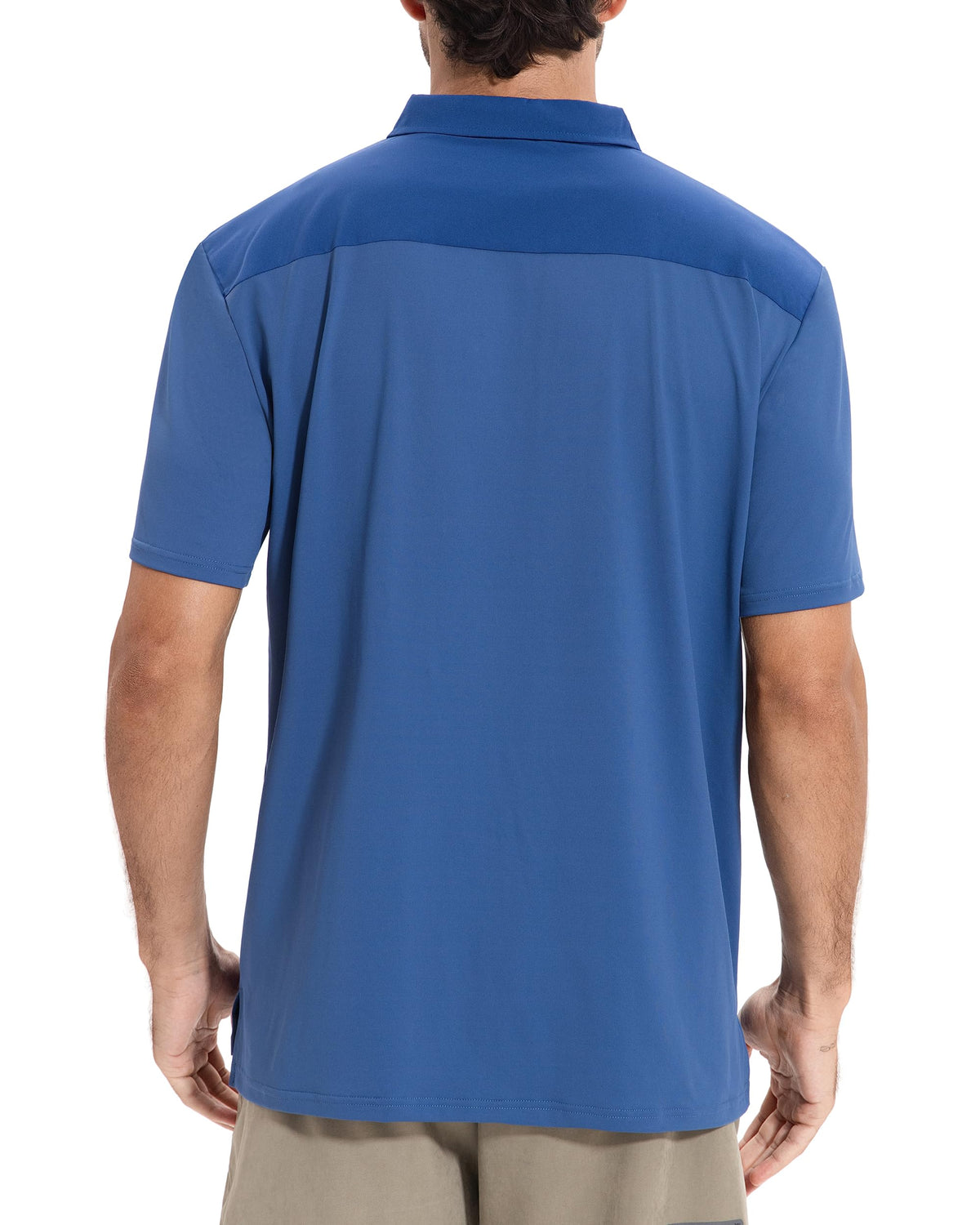 AMZSPORT Men's Short Sleeve Polo Shirt Quick-Dry Zip Pocket Sport