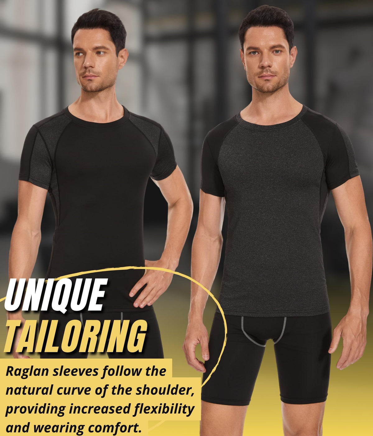 AMZSPORT Men's Compression Shirt, Sports, Quick-Dry, Base Layer Top
