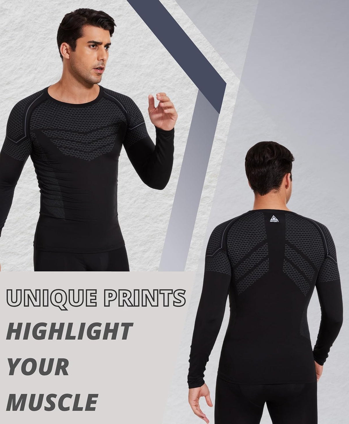 AMZSPORT Men's Long Sleeve Compression Shirt