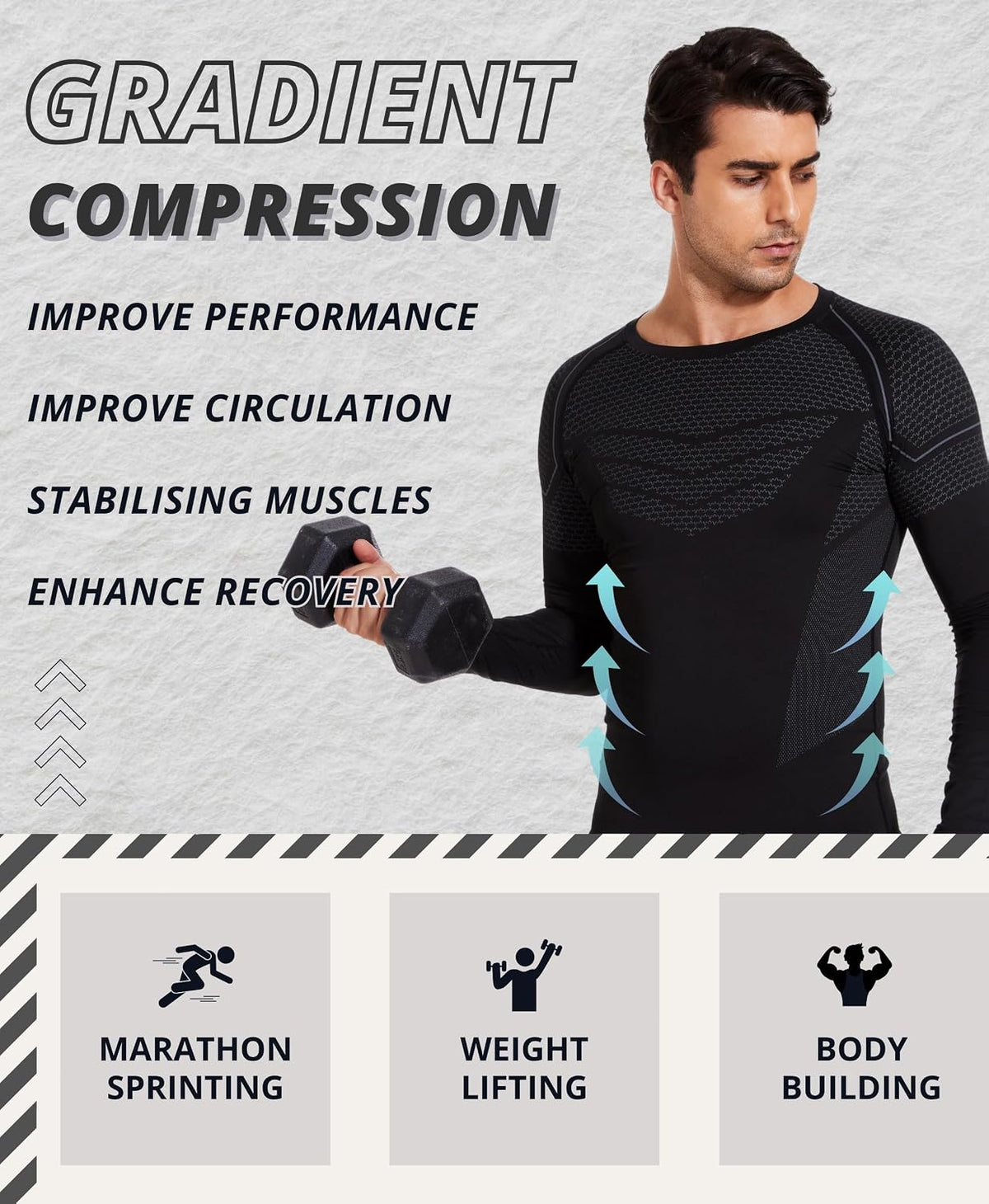 AMZSPORT Men's Long Sleeve Compression Shirt