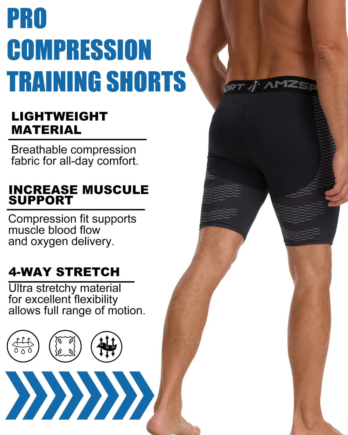 AMZSPORT Men's Breathable Compression Shorts