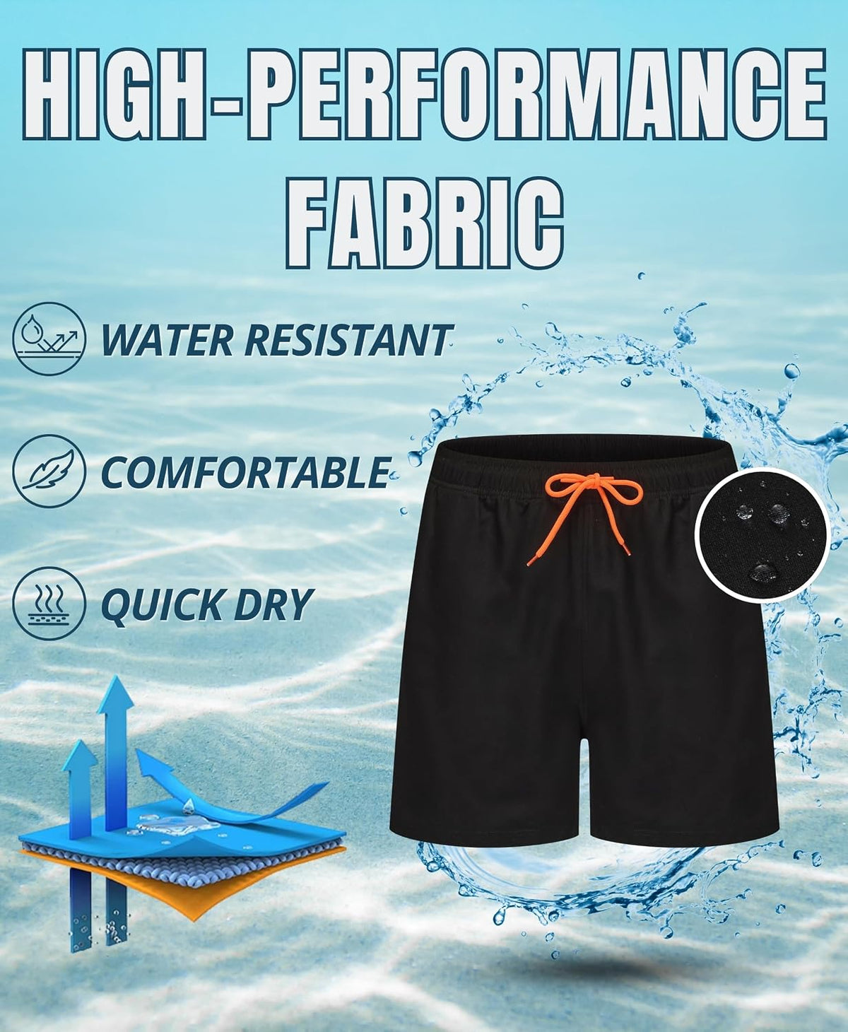 AMZSPORT Men's Swim Trunks