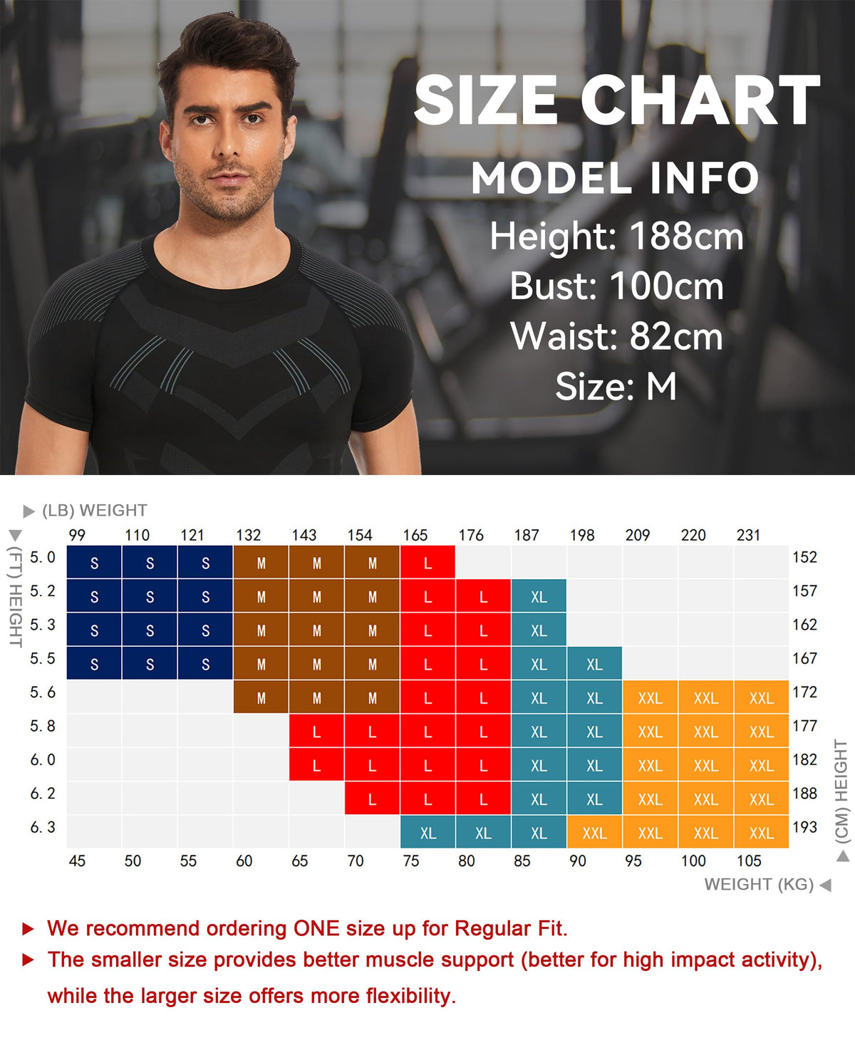AMZSPORT Men's Compression Shirt, Sports, Quick-Dry, Base Layer Top