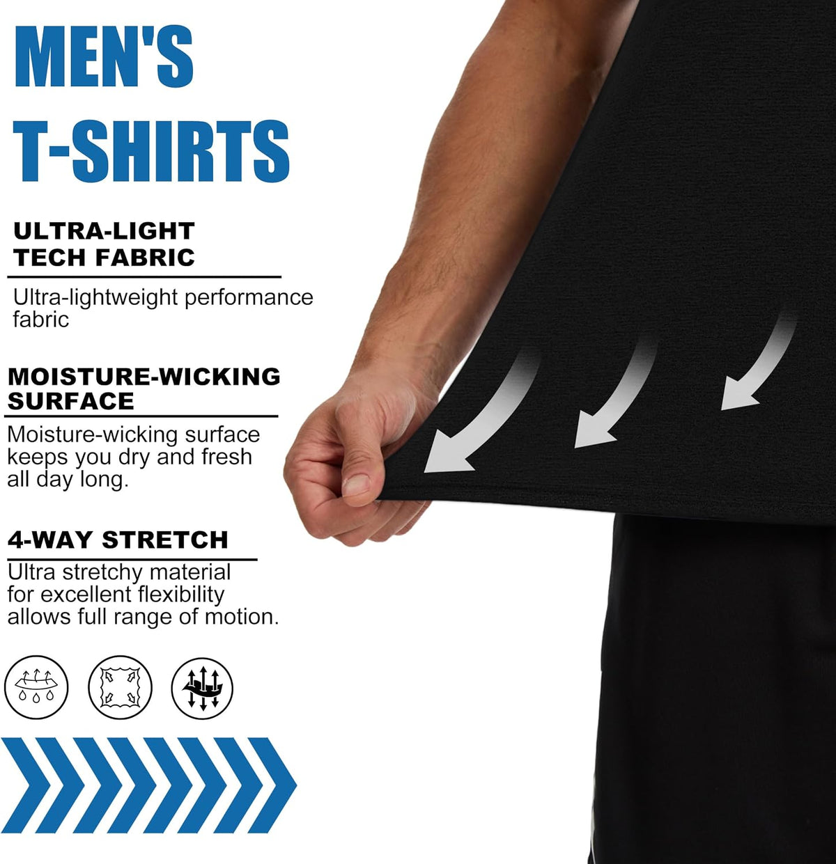 AMZSPORT Men's Lightweight Breathable Short Sleeve Running T-Shirt