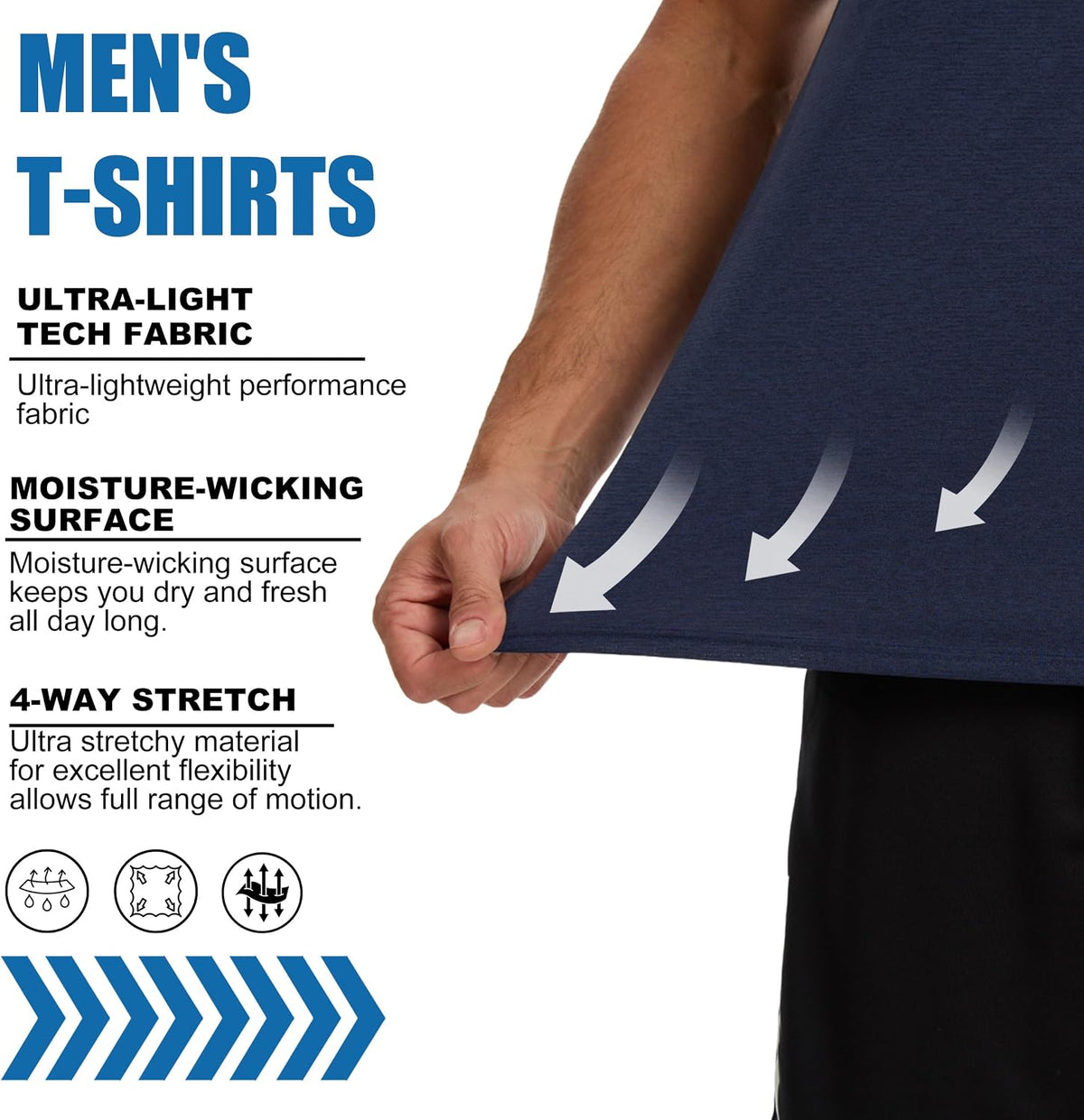 AMZSPORT Men's Lightweight Breathable Short Sleeve Running T-Shirt