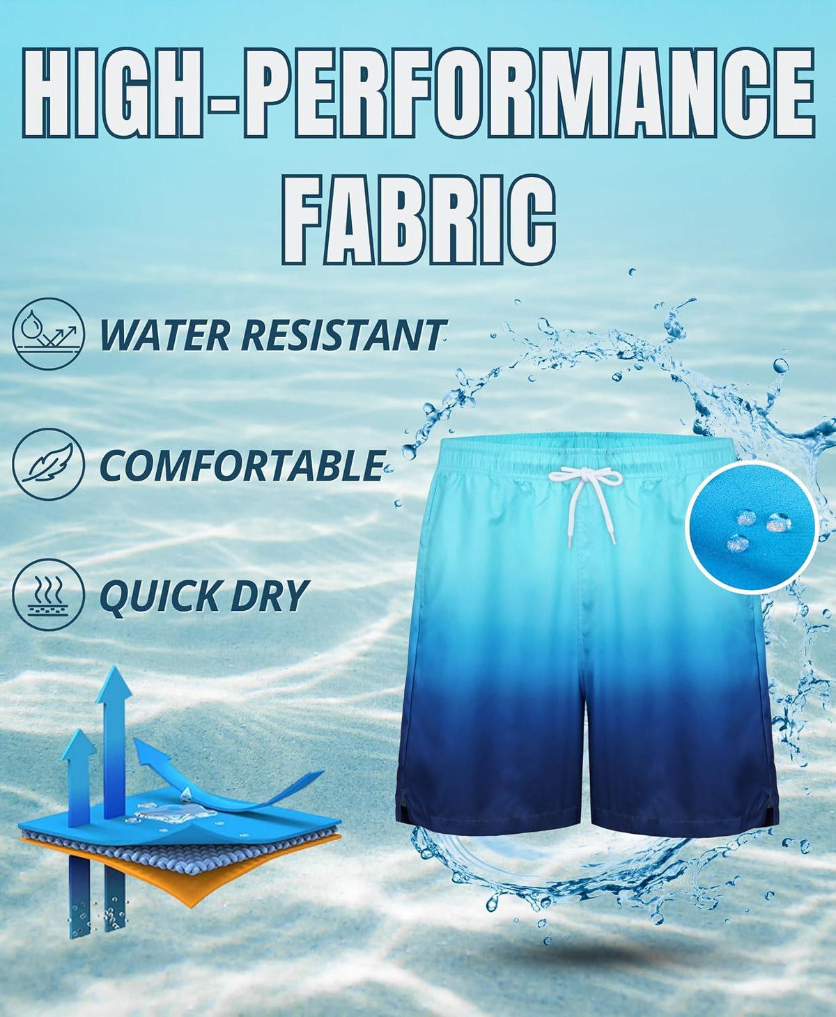 AMZSPORT Men's Swim Trunks