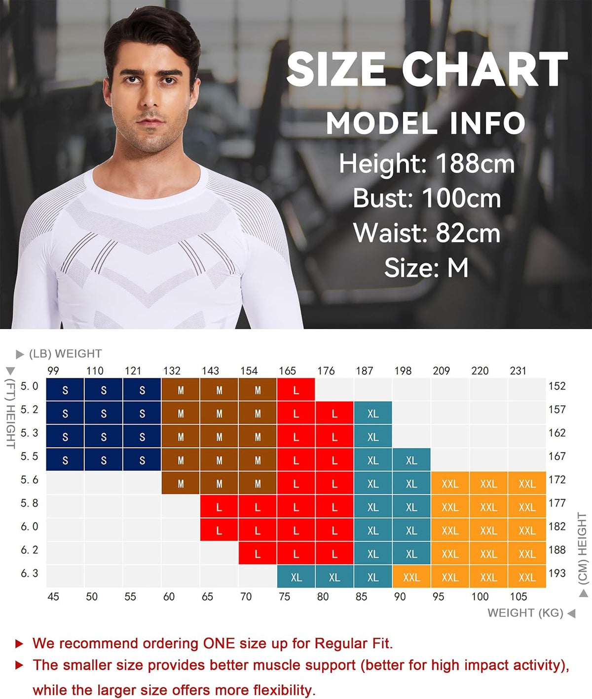 AMZSPORT Men's Long Sleeve Compression Shirt