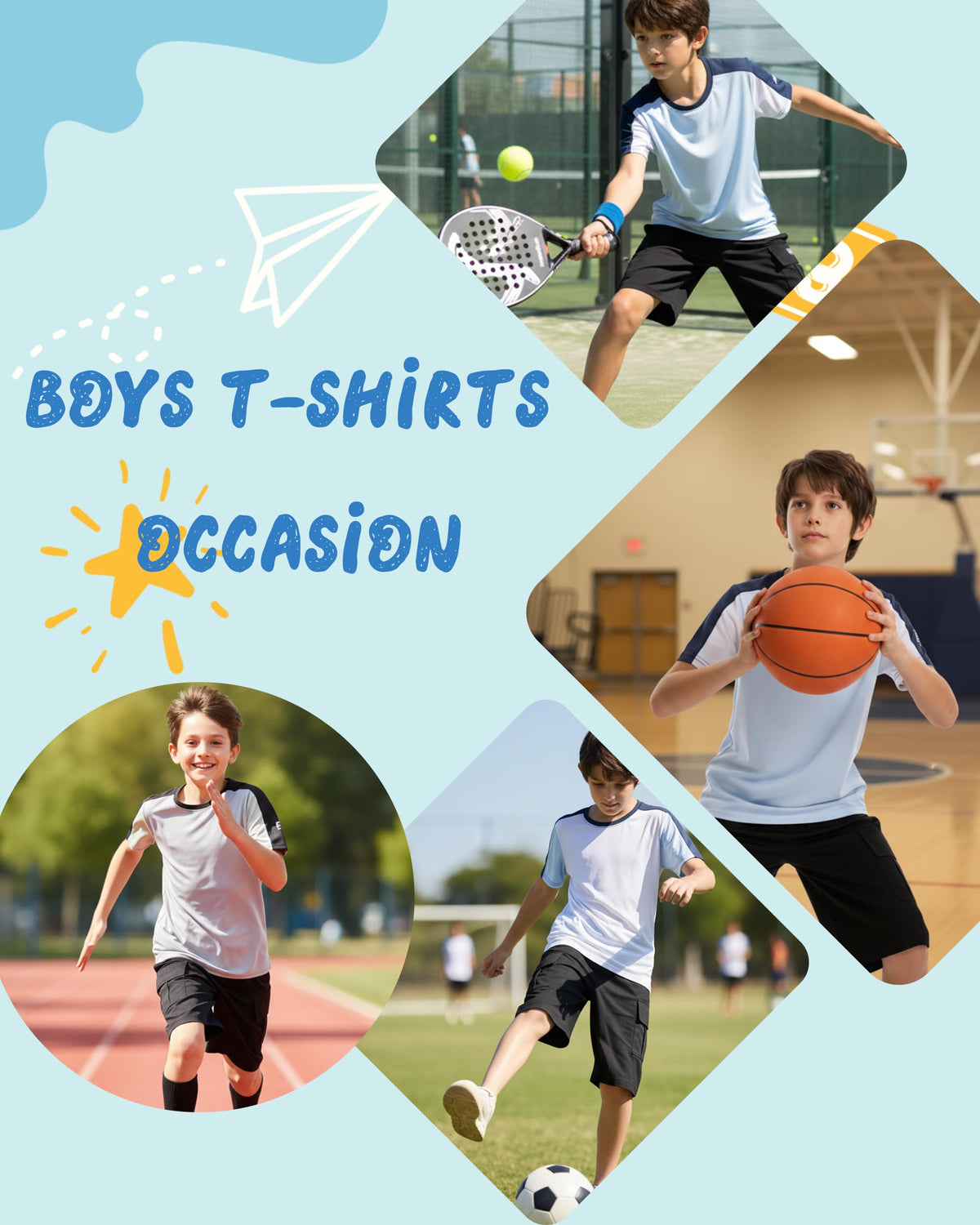 AMZSPORT Kids Unisex Short Sleeve Sports T-Shirt For Football Training