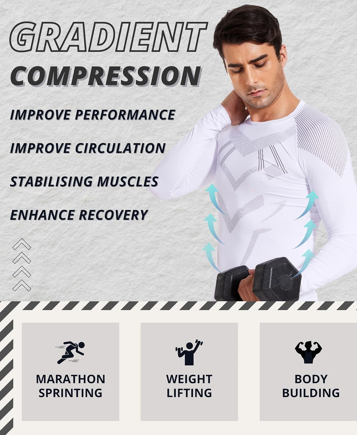 AMZSPORT Men's Long Sleeve Compression Shirt