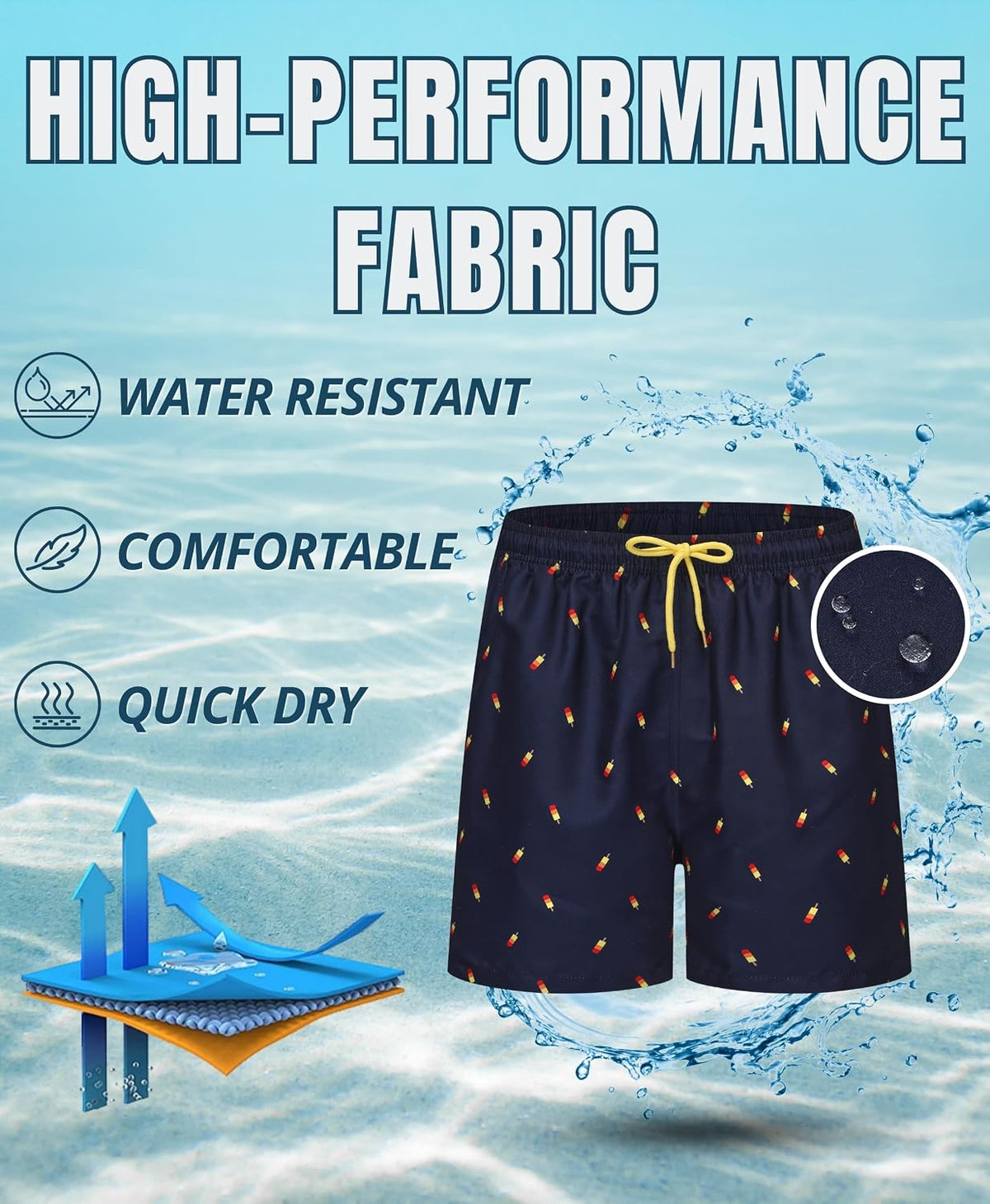 AMZSPORT Men's Swim Trunks