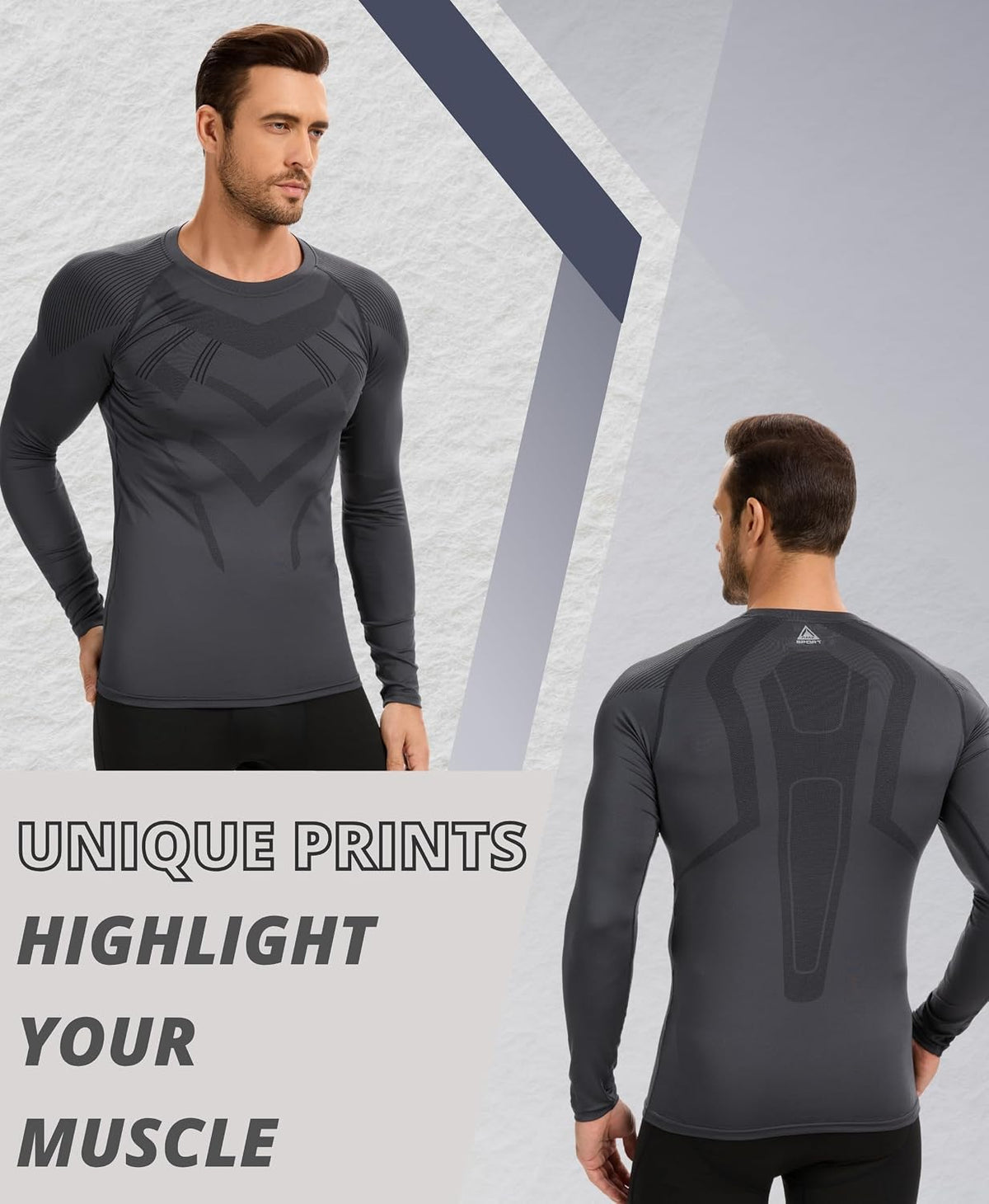 AMZSPORT Men's Long Sleeve Compression Shirt
