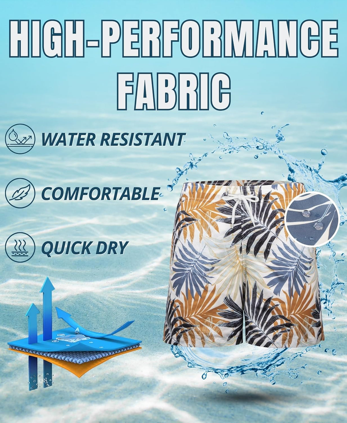 AMZSPORT Men's Swim Trunks