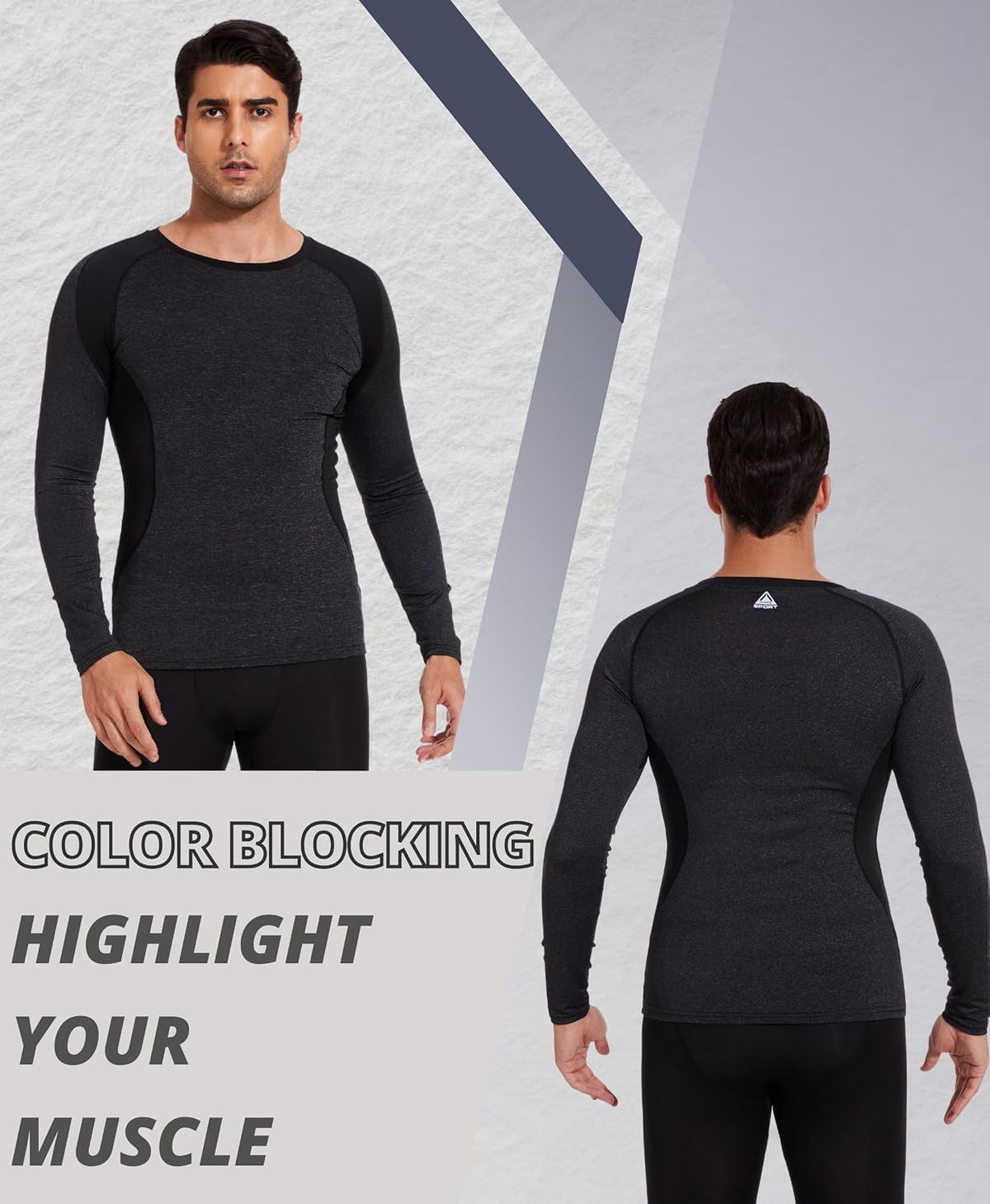 AMZSPORT Men's Long Sleeve Compression Shirt
