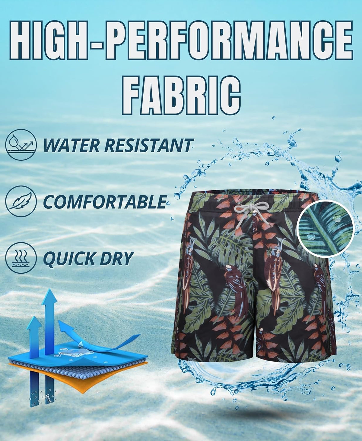 AMZSPORT Men's Swim Trunks