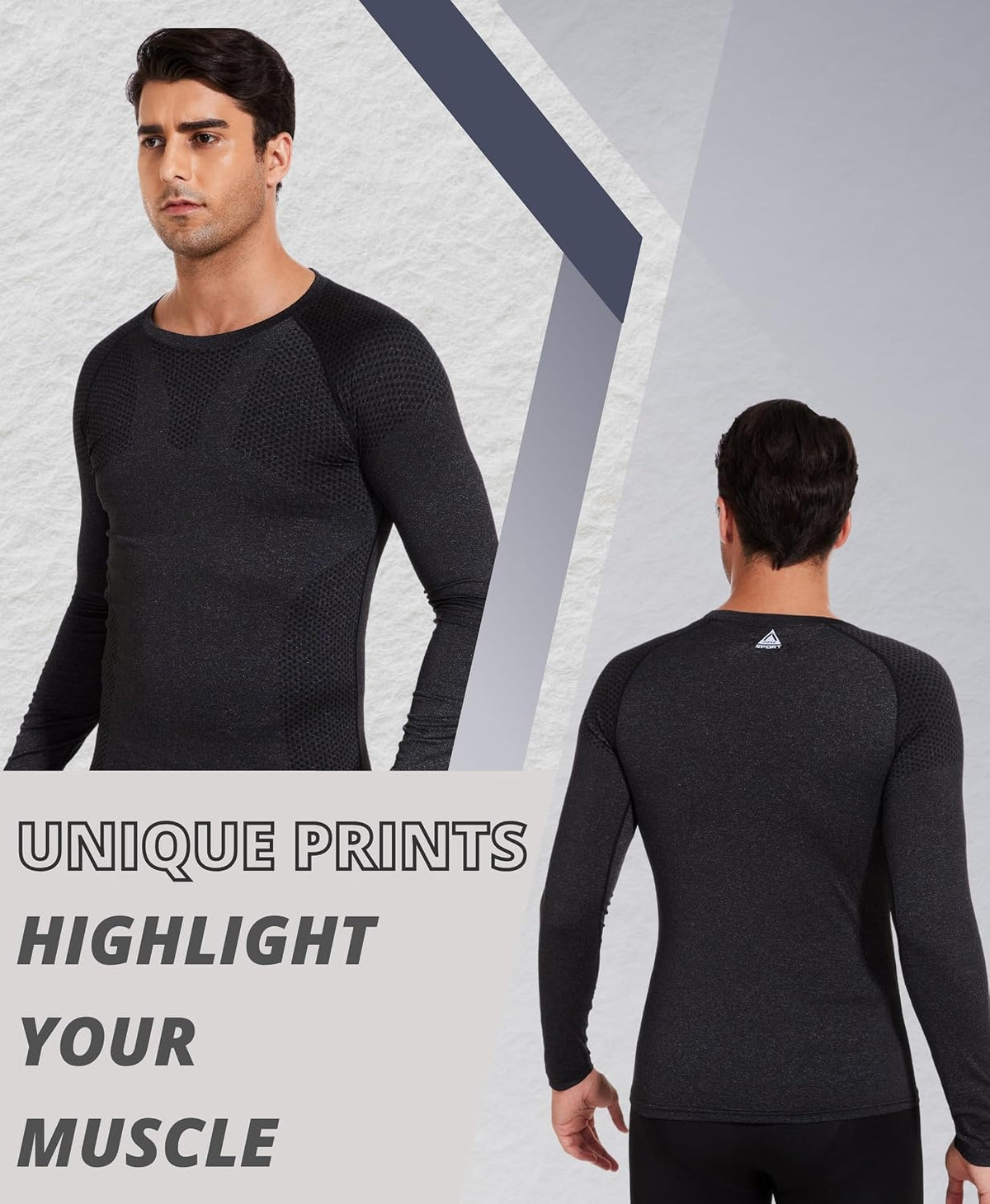 AMZSPORT Men's Long Sleeve Compression Shirt