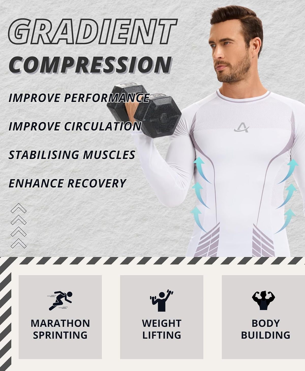 AMZSPORT Men's Long Sleeve Compression Shirt