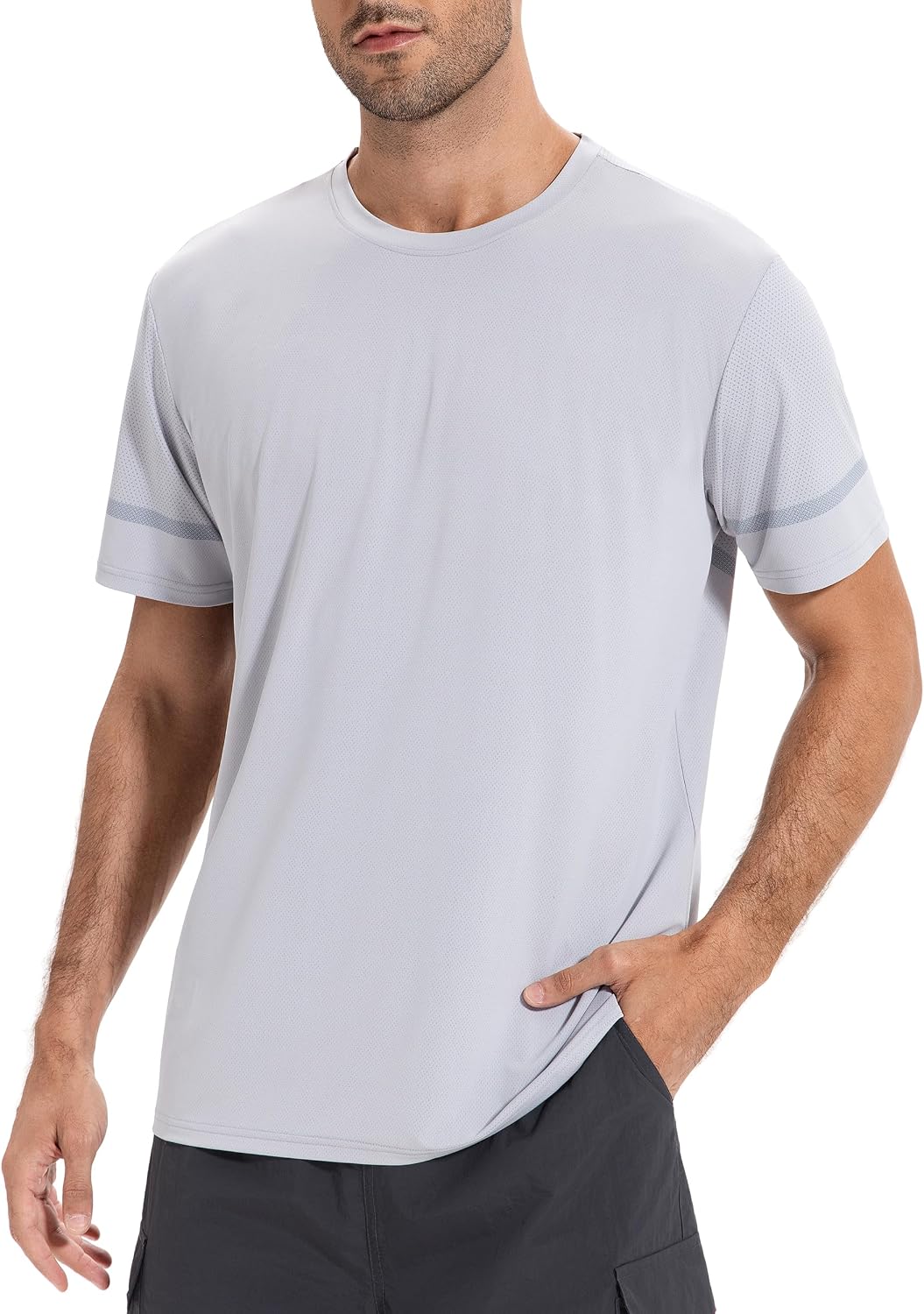 AMZSPORT Men's Quick-Dry Short Sleeve T-Shirt for Gym and Outdoor Sport