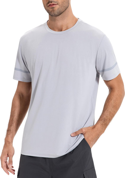 AMZSPORT Men's Quick-Dry Short Sleeve T-Shirt for Gym and Outdoor Sport