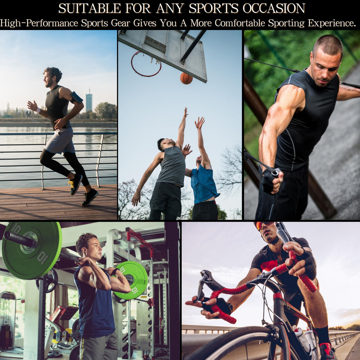 AMZSPORT Men's Sleeveless Compression Tank Top, Breathable