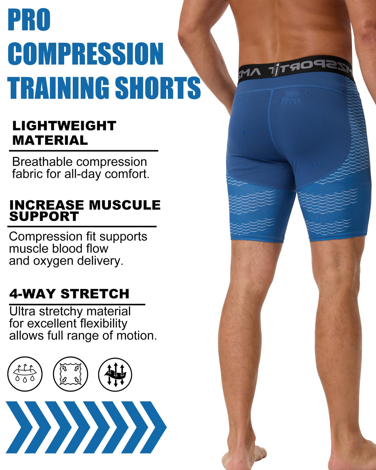 AMZSPORT Men's Breathable Compression Shorts