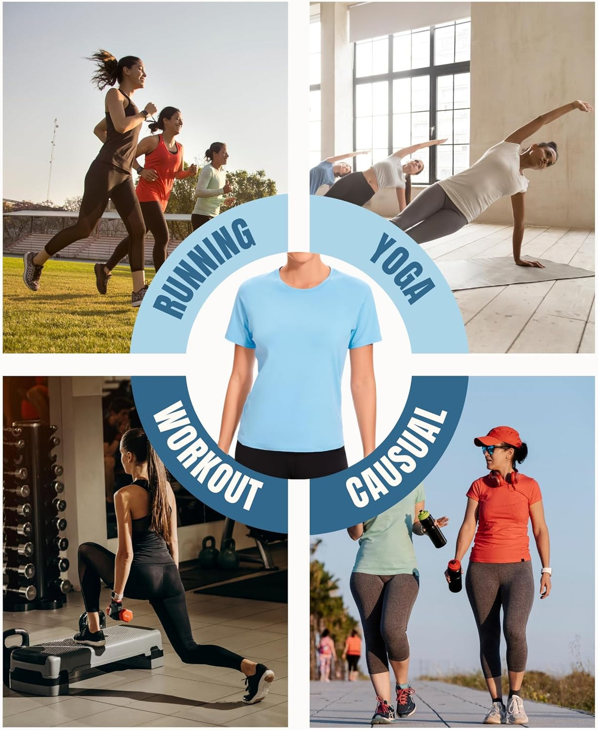 AMZSPORT Women's Short Sleeve Sport T-Shirt Breathable Running Top