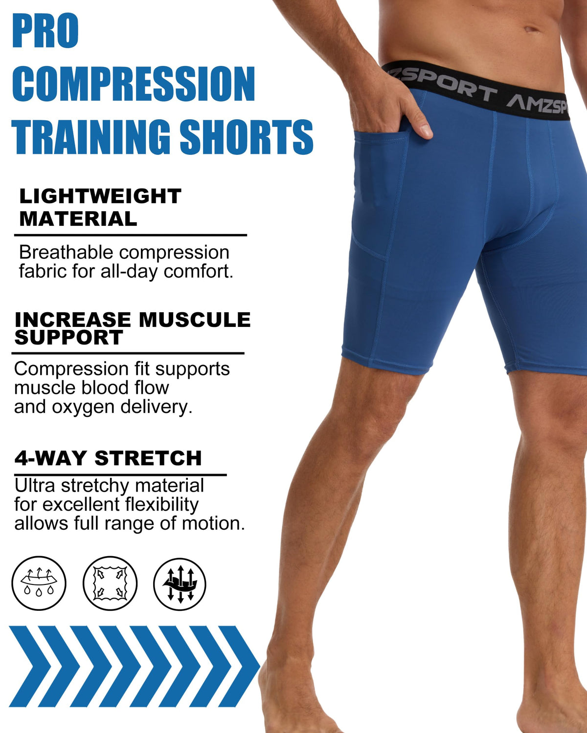 AMZSPORT Men's Breathable Compression Shorts