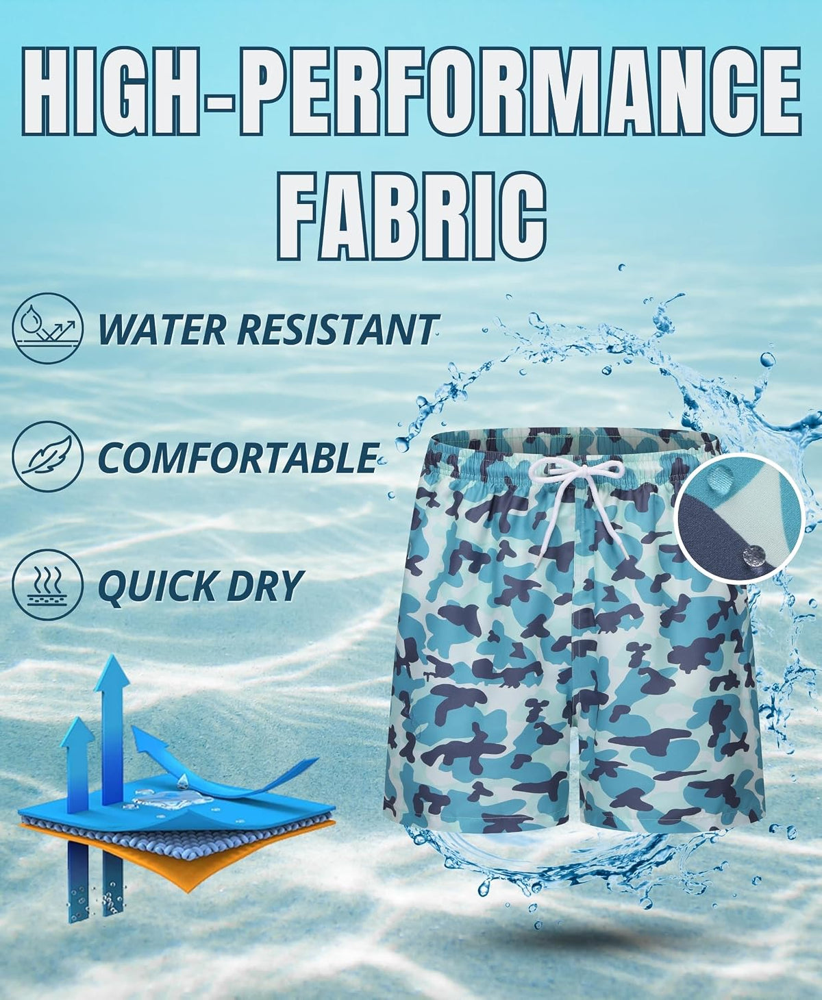 AMZSPORT Men's Swim Trunks