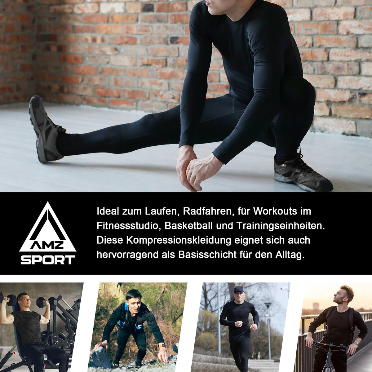 AMZSPORT Men's 2-Pack Compression Leggings