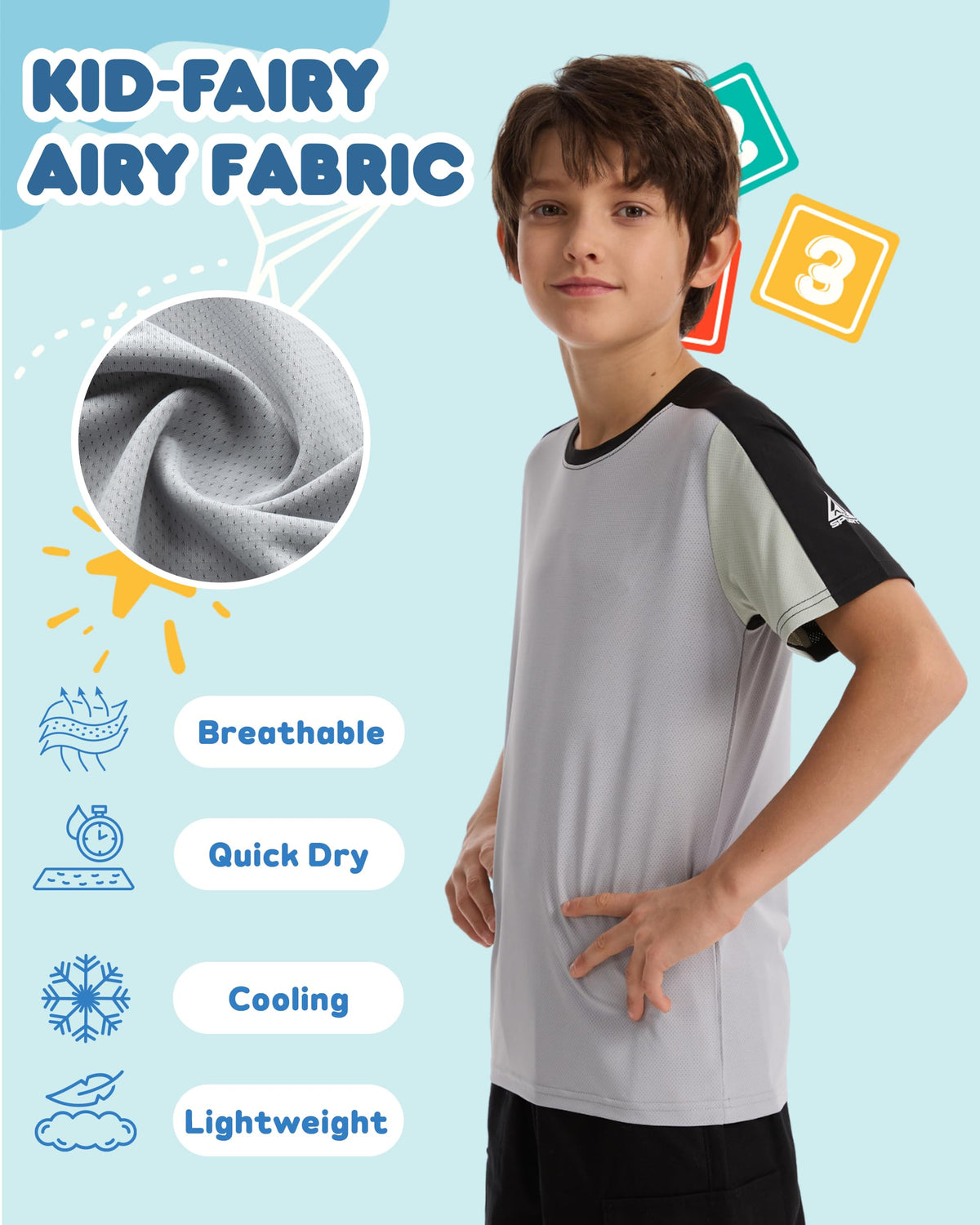 AMZSPORT Kids Unisex Short Sleeve Sports T-Shirt For Football Training