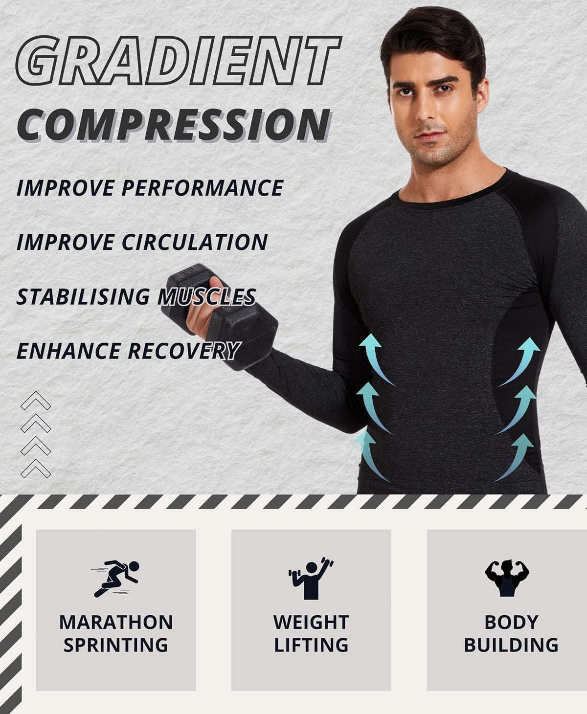 AMZSPORT Men's Long Sleeve Compression Shirt
