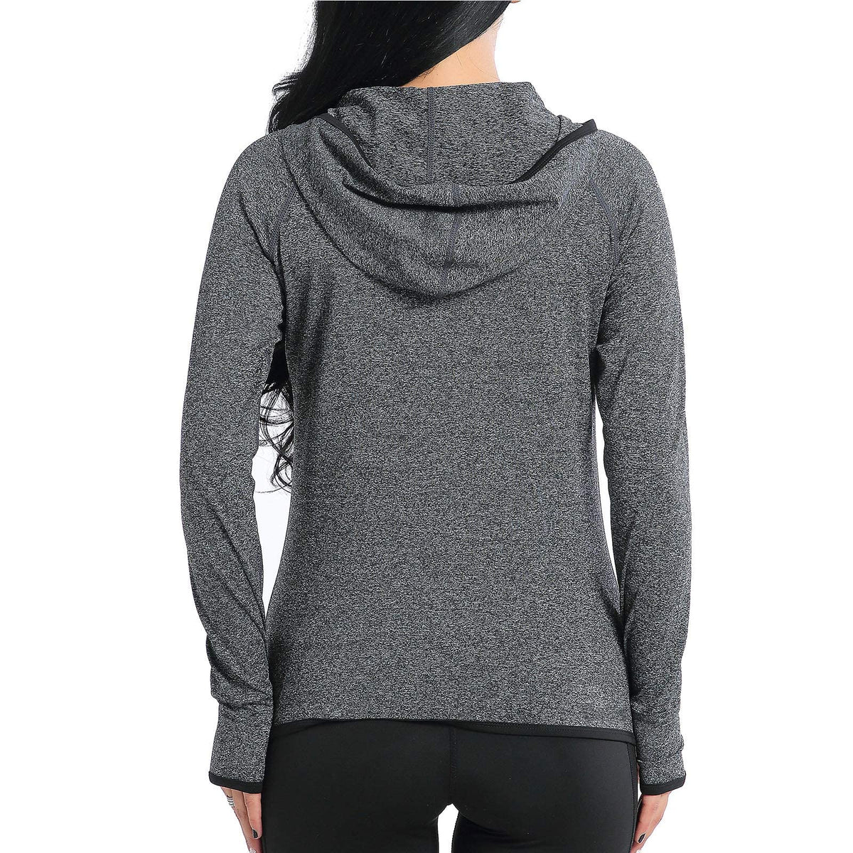 AMZSPORT Women's Running Jacket Long Sleeve Sports Zip-Up