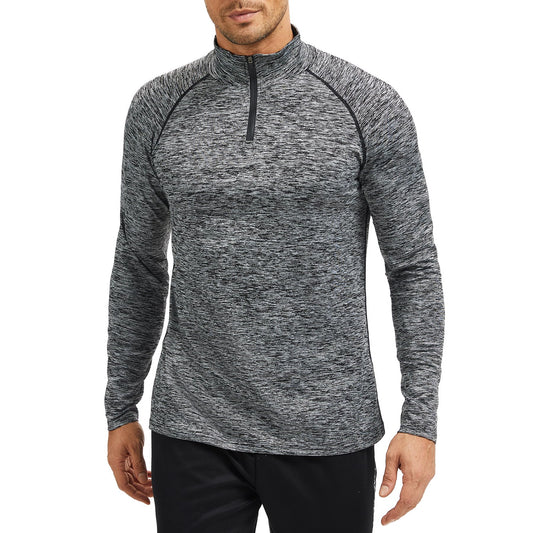 AMZSPORT Men's 1/4 Zip Long Sleeve Running & Training Shirt