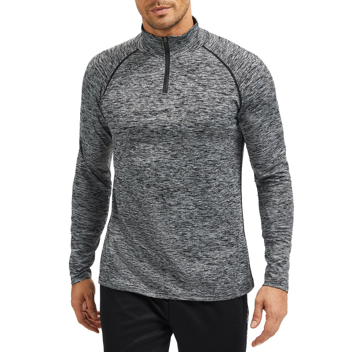 AMZSPORT Men's 1/4 Zip Long Sleeve Running & Training Shirt