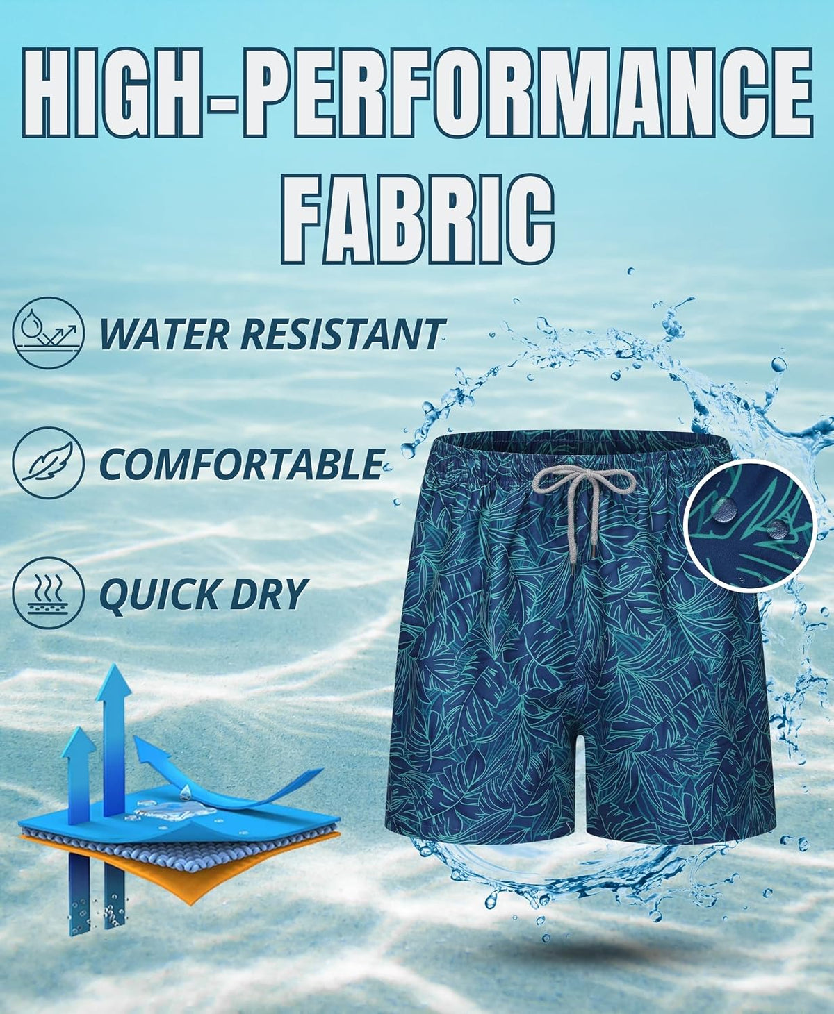 AMZSPORT Men's Swim Trunks