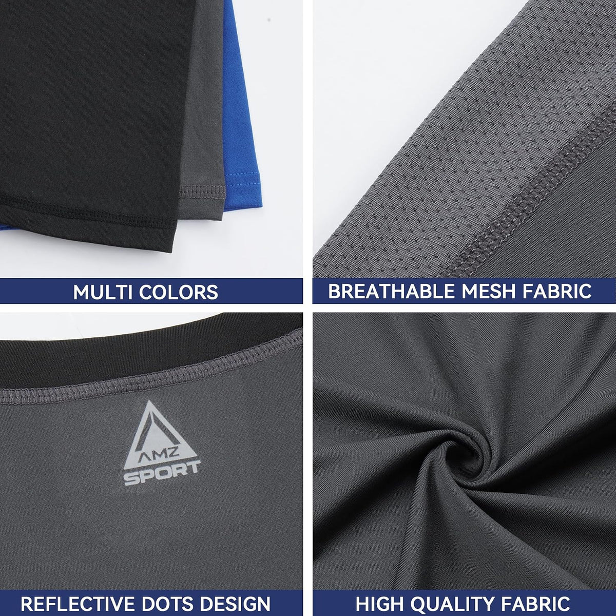 AMZSPORT Men's Short Sleeve Compression Shirt, Cool Dry Running Top