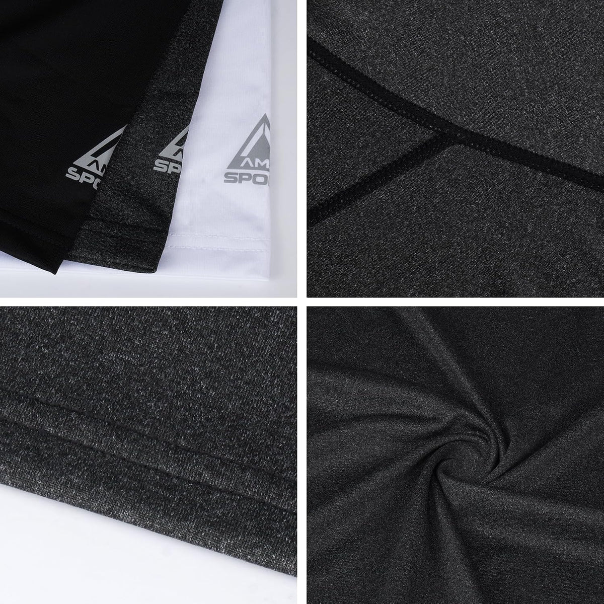 AMZSPORT Men's Short Sleeve Compression Shirt, Cool Dry Running Top